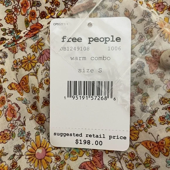 FREE PEOPLE Days Of Ditzies Orange Cream Patchwork Print Maxi Mini Combo Dress S - Picture 13 of 14